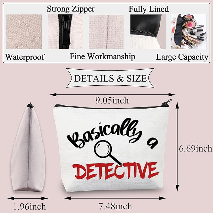 BDPWSS Basically A Detective Makeup Bag True Crime Gift True Crime Junkie Gift True Crime Lovers Gift True Crime Podcast Gift (basically detective)-VivaGrace Women