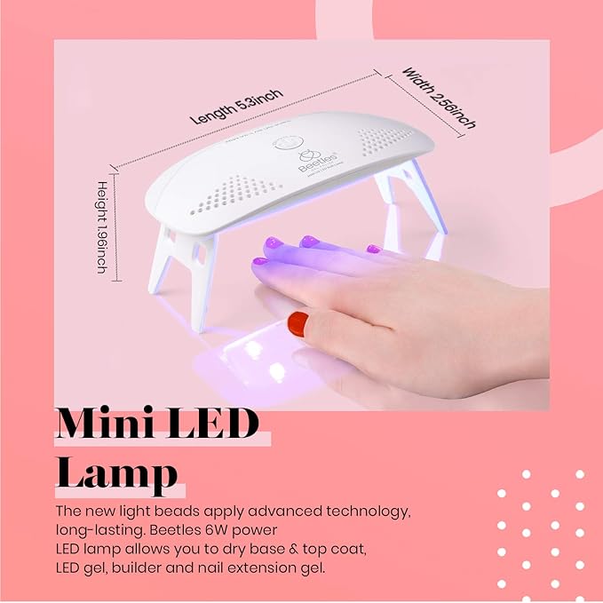 Beetles Red Gel Nail Polish Kit with UV LED Light and Base Top Coat Starter Kit Soak Off Red Gel Polish Set with Lamp Nail File for DIY at Home Manicure Gifts for Women