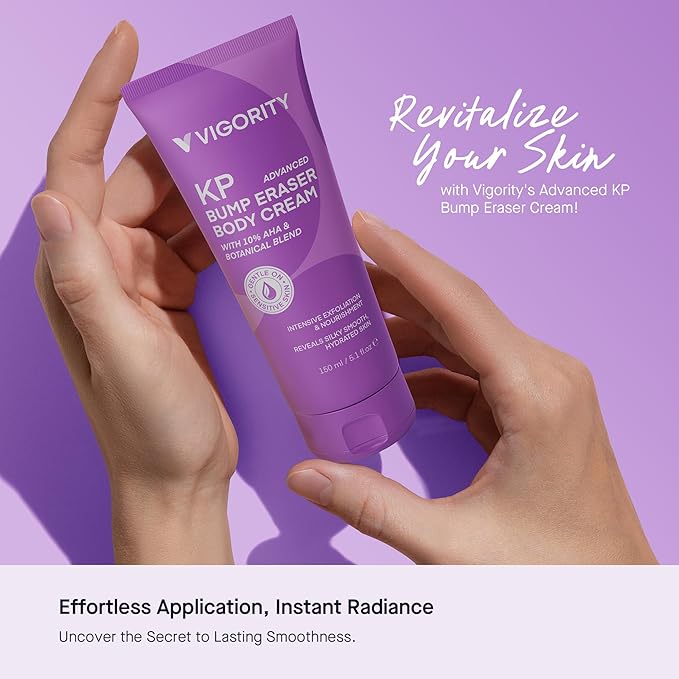 Vigority Keratosis Pilaris Treatment Cream with Lactic Acid – KP Body Bump Exfoliating Moisturizer for Rough, Bumpy, Dry & Flakey Skin, Strawberry Legs – 5.1 Oz-VivaGrace Women