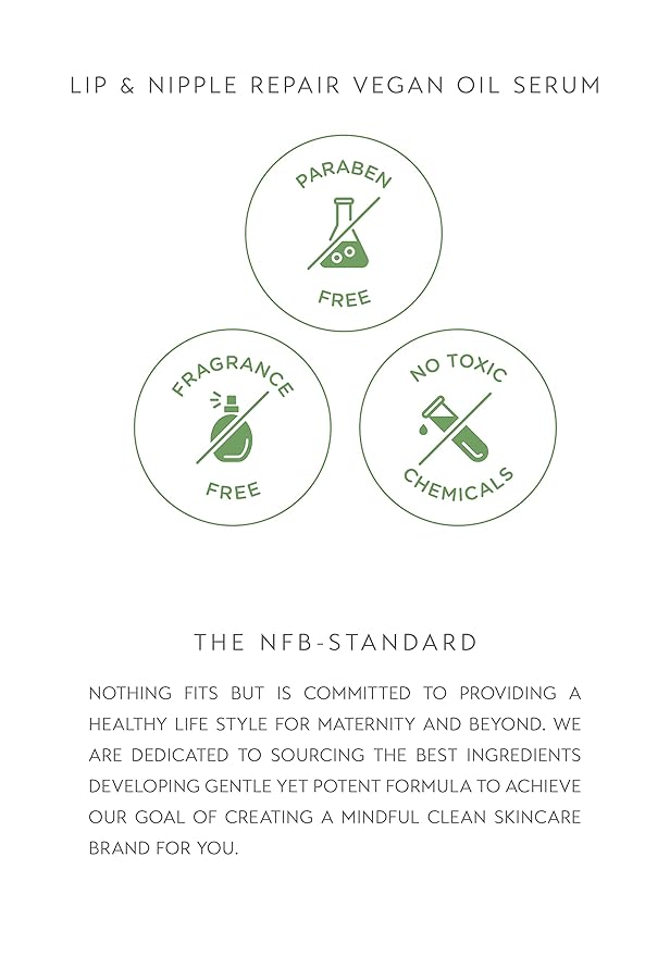 NOTHING FITS BUT Lip & Nipple Repair Oil Serum for Maternity & Nursing, Lanolin Free, Safe for Breastfeeding and Cracked Nipple (0.8 Fl Oz / 25 ml)-VivaGrace Women