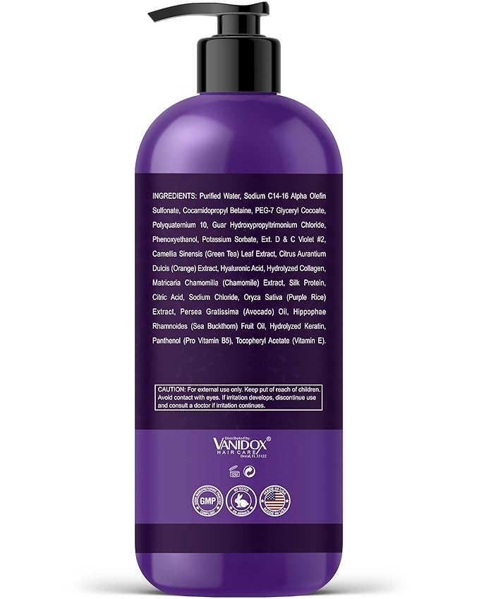 Brass Toning Purple Shampoo for Grey and Silver Hair, Infused with Purple Pigment, Sulfate Free Shampoo for Gray and Silver Hair (16 fl oz)-VivaGrace Women