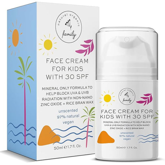 Kid Face Sunscreen Moisturizer with SPF – SPF 30 Mineral Face Sunscreen – Lightweight, Non-Greasy, Reef-Safe with Zinc Oxide & Niacinamide – Broad-Spectrum UV Protection – Daily Moisturizer for Kids-VivaGrace Women