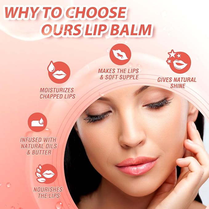 2Pack Big Brush Head Hydrating Lip Glow Oil Plumping Lip Tint, Hydrating Lip Gloss Tinted Lip Balm Transparent Lip Care, Long Lasting Nourishing Non-sticky Fresh Texture (Cherry+Coco)-VivaGrace Women