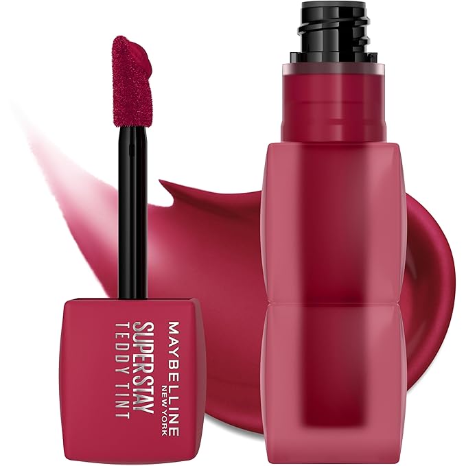 Maybelline Super Stay Teddy Lip Tint, Long Lasting Matte Lipstick For Up To 12HR Wear, Wild At Heart, 1 Count-VivaGrace Women