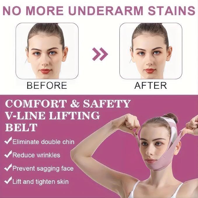 Face Slimming Mask, Breathable Mesh Design,V Line Face Lifting Strap and V Line Face Shaping Belt - Chin and Cheek Lifting Bandage for V Face Lift - Sleeping Mask Strap for Women - pink-VivaGrace Women