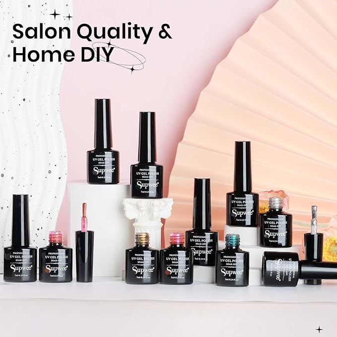 Cat Eye Gel Nail Polish Set- 12 Colors Magnetic Nail Polish Gels Summer Gel Nails Polish with Magnetic Stick Galaxy Effect Soak Off with UV Lamp Gift for Mother's Day