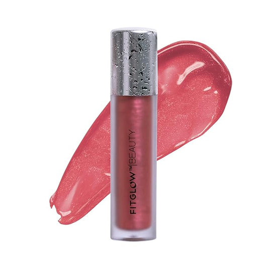 FITGLOW Beauty Lip Colour Serum | Hydrating Lip Gloss | Plumping Anti-Aging Lip Treatment | Natural Shine with Pomegranate Sterols & Collagen | Buildable Color for Dry Chapped Lips | Bloom - 10g-VivaGrace Women