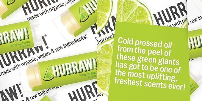 Hurraw! Lime Lip Balm, 3 Pack: Organic, Certified Vegan, Cruelty and Gluten Free. Non-GMO, 100% Natural Ingredients. Bee, Shea, Soy and Palm Free. Made in USA-VivaGrace Women
