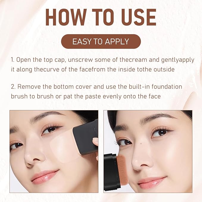 Long-Lasting Concealer Foundation Stick, Creamy Full Coverage, Hydrating Olive & Camellia Formula for Dark Circles (03 light skin)-VivaGrace Women