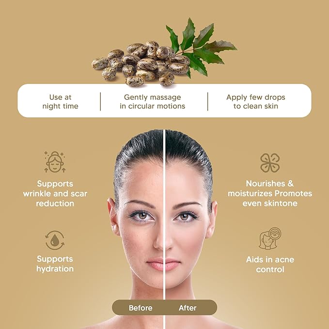Hemani Castor Oil Ricinus communis - 30mL | Natural Skin & Hair Care, Pure Cold-Pressed Oil for Radiant Glow, Anti-Aging, Hydration & Wellness.-VivaGrace Women