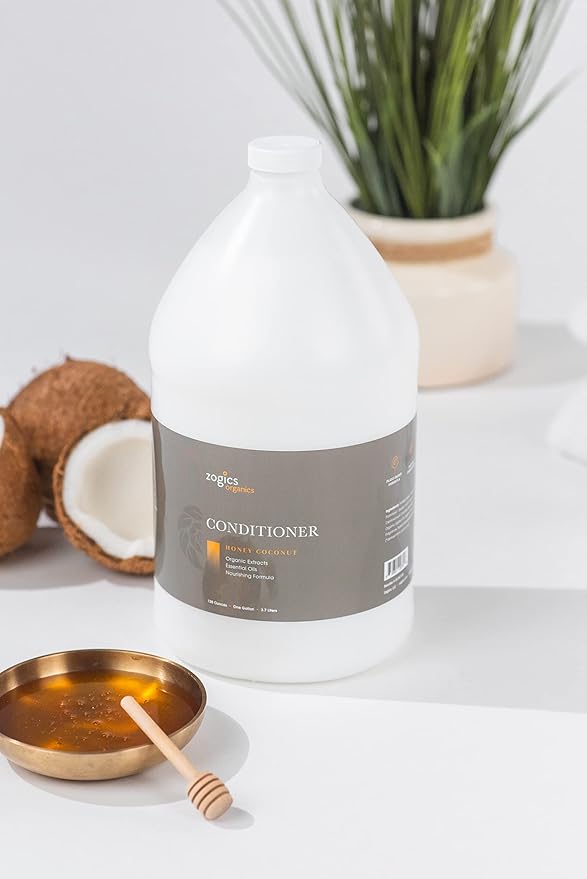 Zogics Organics Conditioner – Organic Conditioner for Hair, Hydrating Deep Conditioner with Natural Ingredients like Honey Powder, Aloe Vera, Avocado, and Jojoba (Honey Coconut, 1 Gallon)-VivaGrace Women