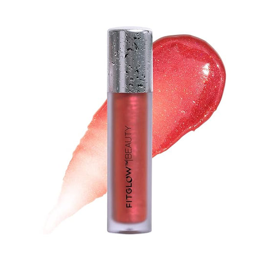FITGLOW Beauty Lip Colour Serum | Hydrating Lip Gloss | Plumping Anti-Aging Lip Treatment | Natural Shine with Pomegranate Sterols & Collagen | Buildable Color for Dry Chapped Lips | Juice - 10g-VivaGrace Women