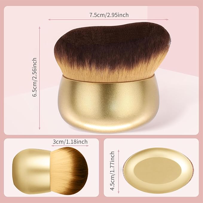 Extra Large Body Makeup Brush For Self Tanner,Leg Makeup &Bronzer Blend,75 mm Wide-headed Kabuki Brush Provides More Even& Pretty Application, Sunscreen Face&Back Makeup Brush,Wet&Dry Use-Matte (Pink)-VivaGrace Women