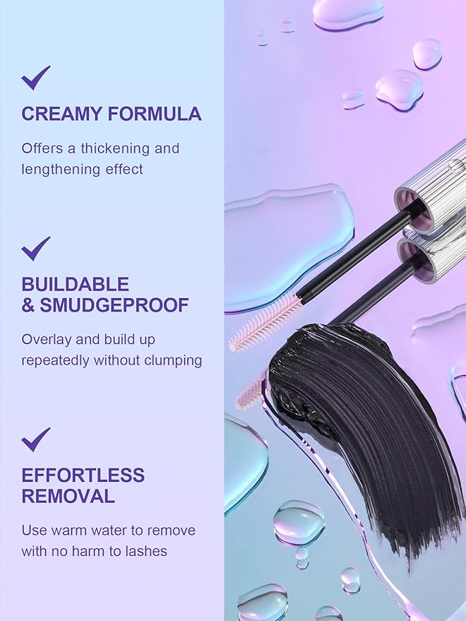 SHEGLAM Flutter Wink Volumizing Mascara Lash Extensions Tubing Mascara Length and Lift-Black
