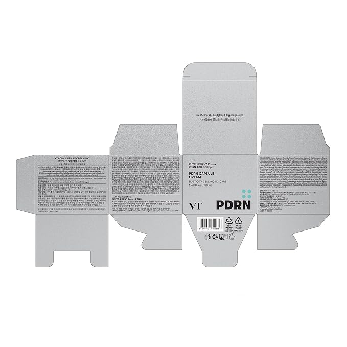 VT COSMETICS PDRN Capsule Cream 100, Hydrating Face Moisturizer with 100,000ppm PDRN, Hyaluronic Acid, 9 Peptides, Firming & Plumping Nourishing Cream, Korean Skin Care (1.69 fl. oz.)-VivaGrace Women