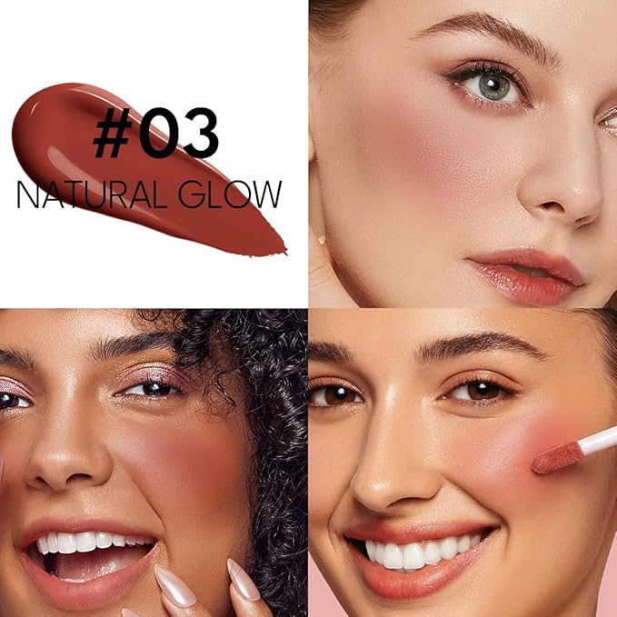Liquid Cream Blush Stick Makeup for Cheeks | Build-in Brush - Application & Blending in One #L003-VivaGrace Women