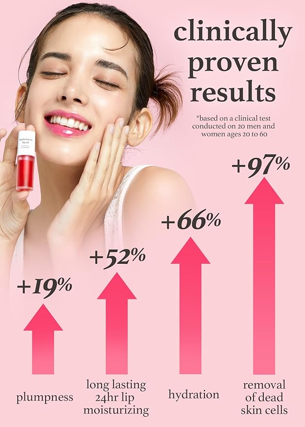 NOONI Korean Vegan Lip Oil - Applefig, 0.12 Fl Oz + Korean Lip Oil - Applecherry, 0.12 Fl Oz Bundle-VivaGrace Women