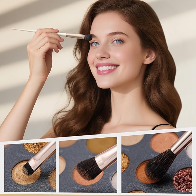 docolor Makeup Brushes Professional 30Pcs Make up Brushes Set Premium Synthetic Kabuki Foundation Blending Brush Face Powder Blush Concealers Eye Shadows Beige-VivaGrace Women