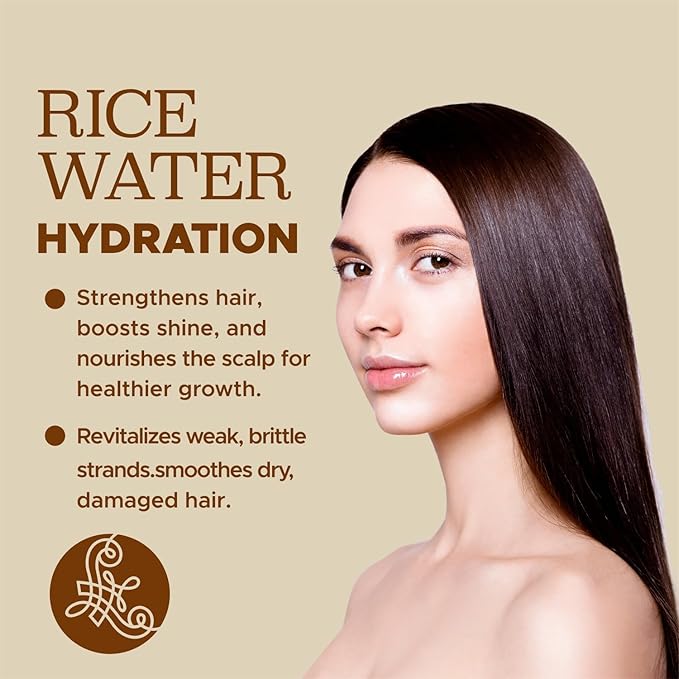 Luseta Rice Water Shampoo and conditioner Set Strengthening & Nourishing Revitalizes Shine for All Hair Types Hydrating & Frizz Control for Women and Men 16.9oz*2-VivaGrace Women