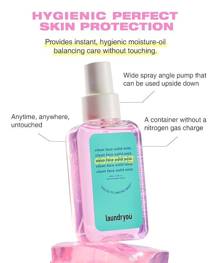 Clean Face Solid Mist - Calming, Hydrating, and Moisturizing Gel-To-Mist Dermatologist Tested Hypoallergenic Facial Spray for Redness Relief and Soothing Irritated Skin - (3.38 fl. oz.)-VivaGrace Women