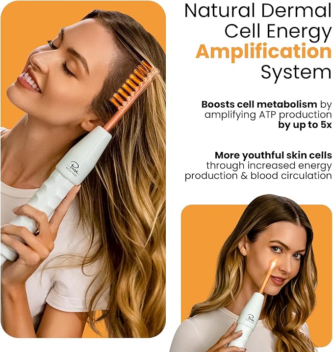 Pure Daily Care NuDerma Handheld Skin Therapy Wand Machine w/Neon – Anti-Aging - Skin Tightening - Wrinkle Reducing - Dark Circles – Clarifying - Hair & Scalp Stimulator-VivaGrace Women