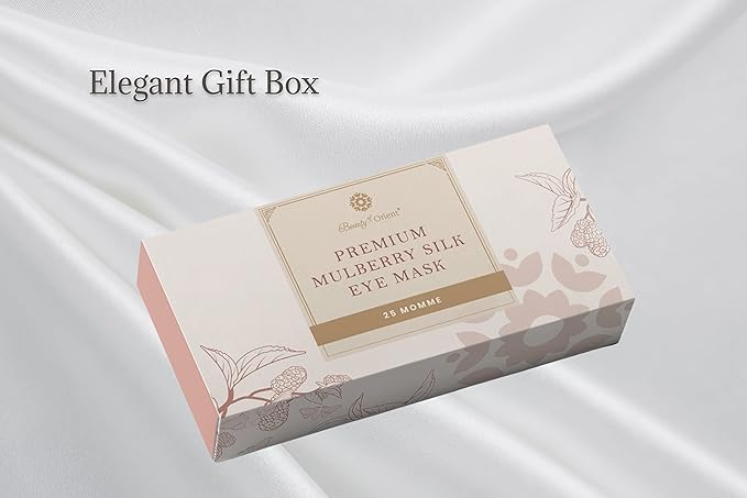 Premium Handcrafted 25 Momme Mulberry Silk Eye Mask for Sleeping (Natural White)-VivaGrace Women