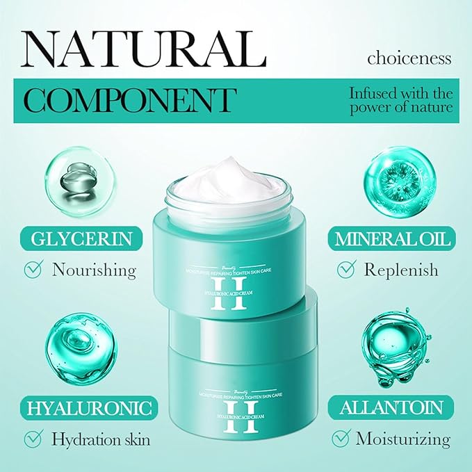 Hyaluronic-Acid Skincare Set, Skin Care Kit For Women, Skincare Gift Set, 6pcs Facial Kit For Women With Cleanser, Face Serum, Face Moisturizer, Eye Cream & Face Mask, Clean, Soft, And Plump-VivaGrace Women