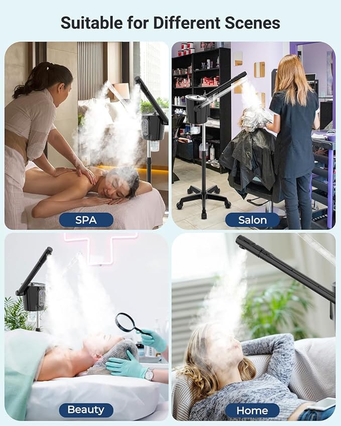 Kingsteam 2-in-1 Hot & Cold Facial Steamer with Ozone & Ionic Technology,Deep Cleansing & Moisturizing,30-Min Timer,Large Water Tank for Professional Estheticians, Beauty Salons & Home Use-VivaGrace Women