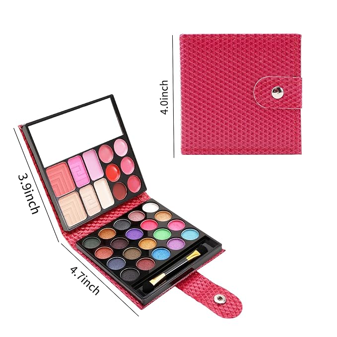 Boobeen All in 1 Makeup Palette kit - Colorful Eye Shadow Palette, Lip Gloss, Blush and Contour Powder to Define Face Shape, with Mirror&Brush, Make Up Gift for Women-VivaGrace Women