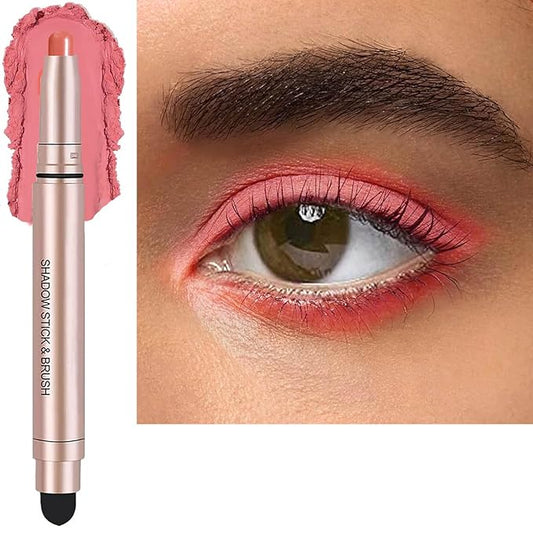 Red Matte Eyeshadow Stick, Smooth Cream Shimmer Single Eyeshadow Pencil High Pigment Long Lasting Waterproof Eye Shadow Pen, Hypoallergenic Eye Highlighter Stick Create Multi-Dimensional Eyes Look 04#-VivaGrace Women