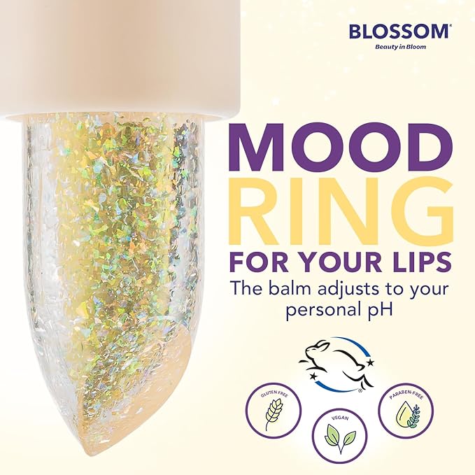 Blossom pH Adjusting Shimmering Lip Balm Moisturizing Glitter Sparkle Lip Balm, 0.12oz./3.5g, Diamond-VivaGrace Women