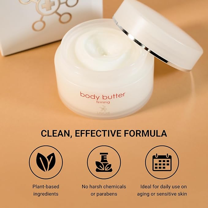 LifeCell Firming Body Butter – Anti-Cellulite Cream with Caffeine, Ginseng & Argan Oil – Ultra-Hydrating Anti-Aging Moisturizer for Legs, Thighs, Hips & Arms – Skin Tightening Lotion for Women-VivaGrace Women