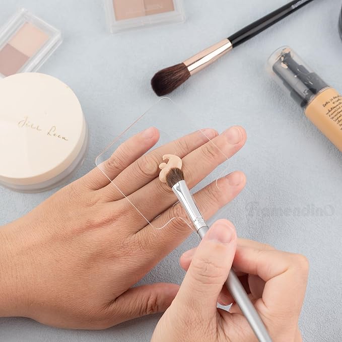 Framendino, 6 in 1 Set Hand Makeup Mixing Palette, Makeup Plate for Foundation with Spatula Makeup Artist Tool for Mixing Foundation Eye Shadow Nail Art for Women-VivaGrace Women