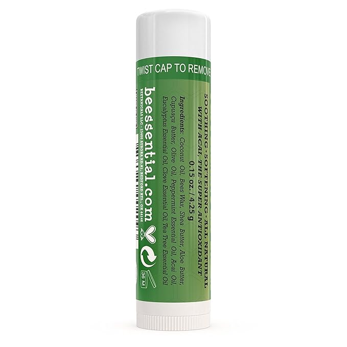 Beessential Natural Bulk Lip Balm, Peppermint, 18 Pack | For Men, Women, and Children. Great for Gifts, Showers, & More-VivaGrace Women