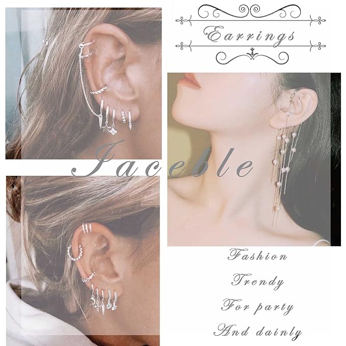 Boho Rhinestone Heart Tassel Earrings Long Tassel Chain Dangle Earrings Silver Crystal Cz Love Heart Studs Earrings Long Chandelier Dangle Earrings Wedding Cz Fringe Chain Earrings Jewelry for Women and Girls-VivaGrace Women