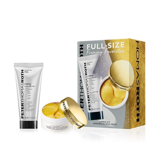 Peter Thomas Roth | Full-Size Firming Favorites 2-Piece Kit | Bestselling Peeling Gel For Face and Gold Eye Patches For Wrinkles, 2 ct.-VivaGrace Women