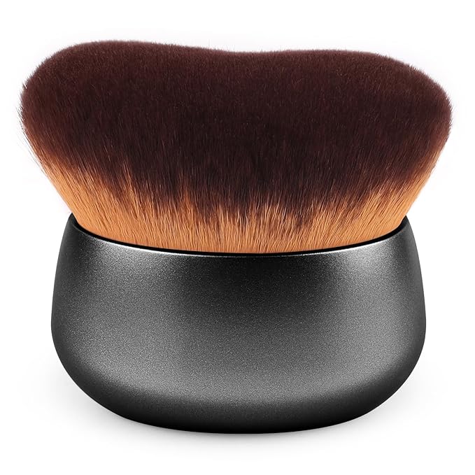 75MM Extra Large Self Tanner Kabuki Makeup Brush – Ultra Soft Dense Vegan Bristles for Body Makeup, Bronzer & Foundation–Applies Tanning Mousse, Lotion & Self Tanner–Black, Wet & Dry-VivaGrace Women
