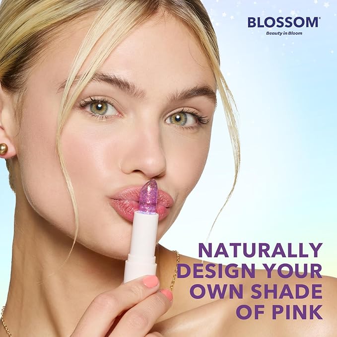Blossom pH Adjusting Shimmering Lip Balm Moisturizing Glitter Sparkle Lip Balm, 0.12oz./3.5g, Coral-VivaGrace Women
