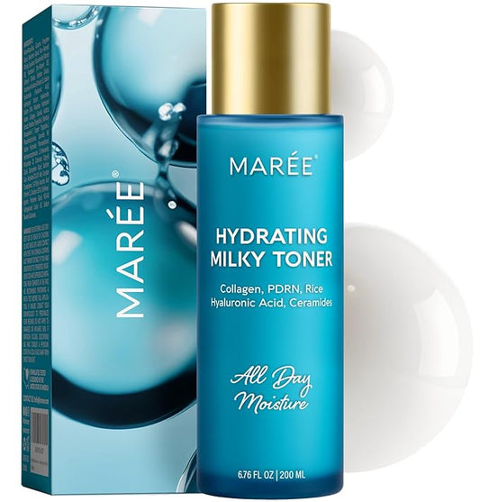 MAREE Hydrating Milky Toner for Face - Rice Toner with Niacinamide & Collagen - Skin Barrier Repair Hydrating Toners for Face - Milk Toners Essence - PDRN, Hyaluronic Acid, Ceramides - Tonico Facial-VivaGrace Women