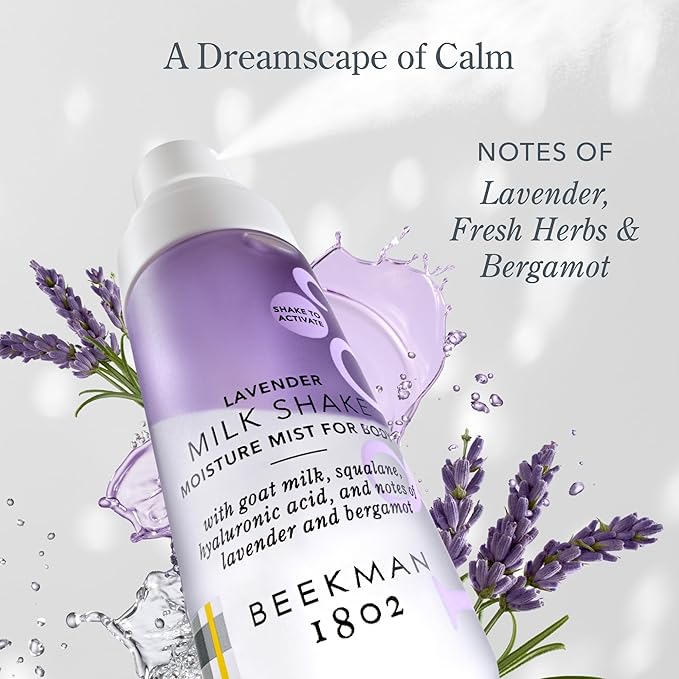 Beekman 1802 Lavender Milk Shake - Body Mist - 4.7 fl. oz - With Hyaluronic Acid & Jojoba Oil - Instantly Moisturizes, Hydrates & Softens - Good for Sensitive Skin - Cruelty Free-VivaGrace Women
