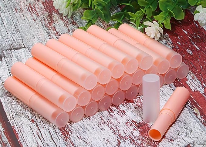 0.14oz Empty Flavored Lip Balm Container Tubes Plastic Homemade Moisturizing Lip Stick with Caps Bulk Fit for Women Adult DIY Making Supplies, 25 Count (Pink)-VivaGrace Women