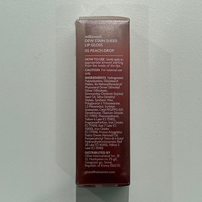 MILKTOUCH Dew Stain Sheer Lip Gloss (05 Peach Drop, 0.14 Fl Oz (Pack of 1))-VivaGrace Women