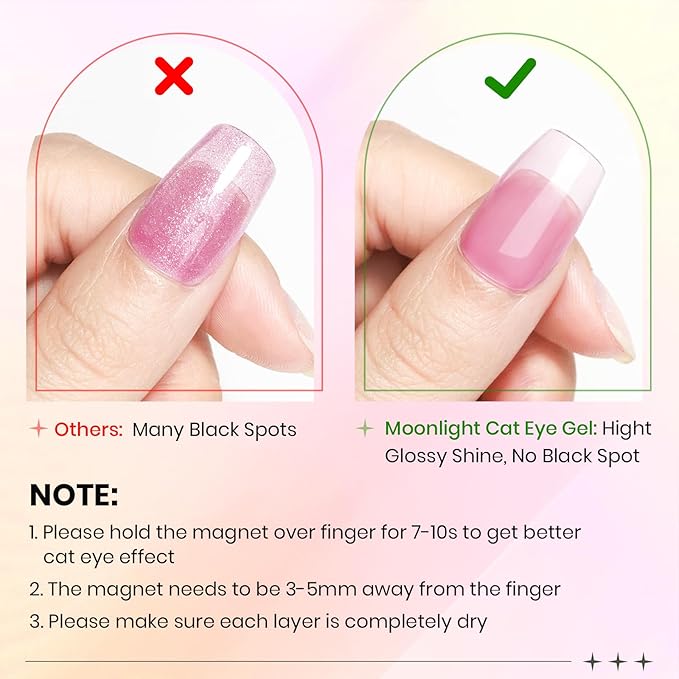 Cat Eye Gel Nail Polish - 12 Colors Silk Cateye Nail Polish Gel with Magnetic Stick Ceramic Moonlight Magnetic Gel Polish High Glossy Shine Effect Nail Art Manicure Home DIY for Women Girl