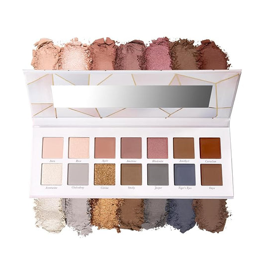 LAURA GELLER NEW YORK Seasonless Staples Quartz Crystals 14 Pressed Multi-Finish Shimmer and Matte Eyeshadow Palette-VivaGrace Women