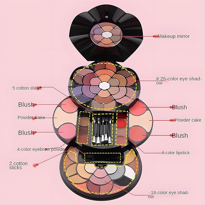 57 Colors Makeup Set (Type N) for Valentines Day Gifts, Professional Makeup Kit for Women Full Kit, High Pigmented Eyeshadow Palette for Beginners, Make up Gifts for Girls and Kids-VivaGrace Women