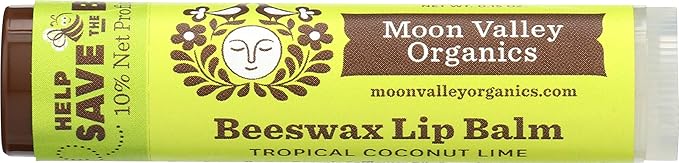 Moon Valley Organics Beeswax Lip Balm for Moisturizing Lips and Cuticles (TROPICAL COCONUT LIME, 1-Pack)-VivaGrace Women