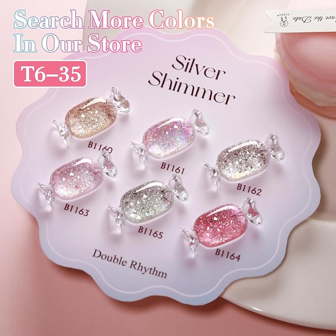 Double Rhythm 0.5Oz Glitter Gel Polish Shimmer Reflective Color for Nail Art Salon DIY Soak Off 15ml Nail Lamp Gel Polish at Home (Golden-B1160)