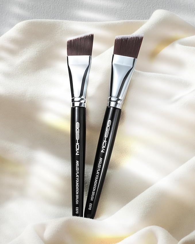 EIGSHOW Angled Flat Foundation Brush, Vegan Synthetic Bristles, Streak Free Application, Face Makeup Brush For Blending Liquid, Cream, Face Mask (E870)-VivaGrace Women
