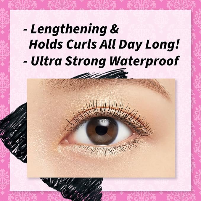 HEROINE MAKE by KISSME Trio Set, 3 Full-Size, Waterproof Lengthening & Volume FiberTubing Black Mascara + Smooth Liquid Black Eyeliner, Smudge-free + Gentle Eye Makeup Remover for Waterproof Mascara