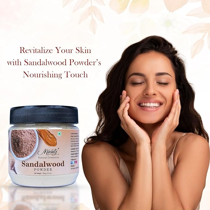 100% Natural Sandalwood Powder | (3.5 Oz) Chandan Powder for Women & Men | Herbal Sandalwood Powder for Face & Skin | Ayurvedic Face Pack for Glowing Skin, Tan Removal Mask & Natural Face Pack-VivaGrace Women